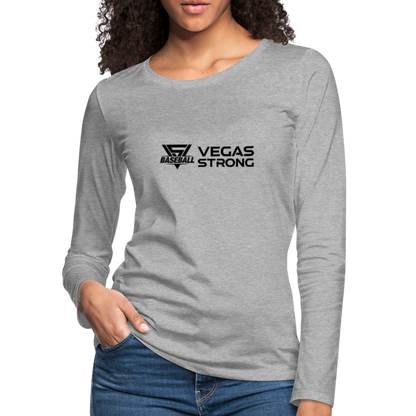 Women's VS Black Premium Long Sleeve - heather gray