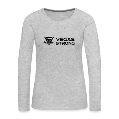 Women's VS Black Premium Long Sleeve - heather gray