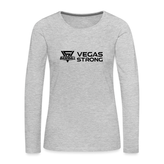 Women's VS Black Premium Long Sleeve - heather gray